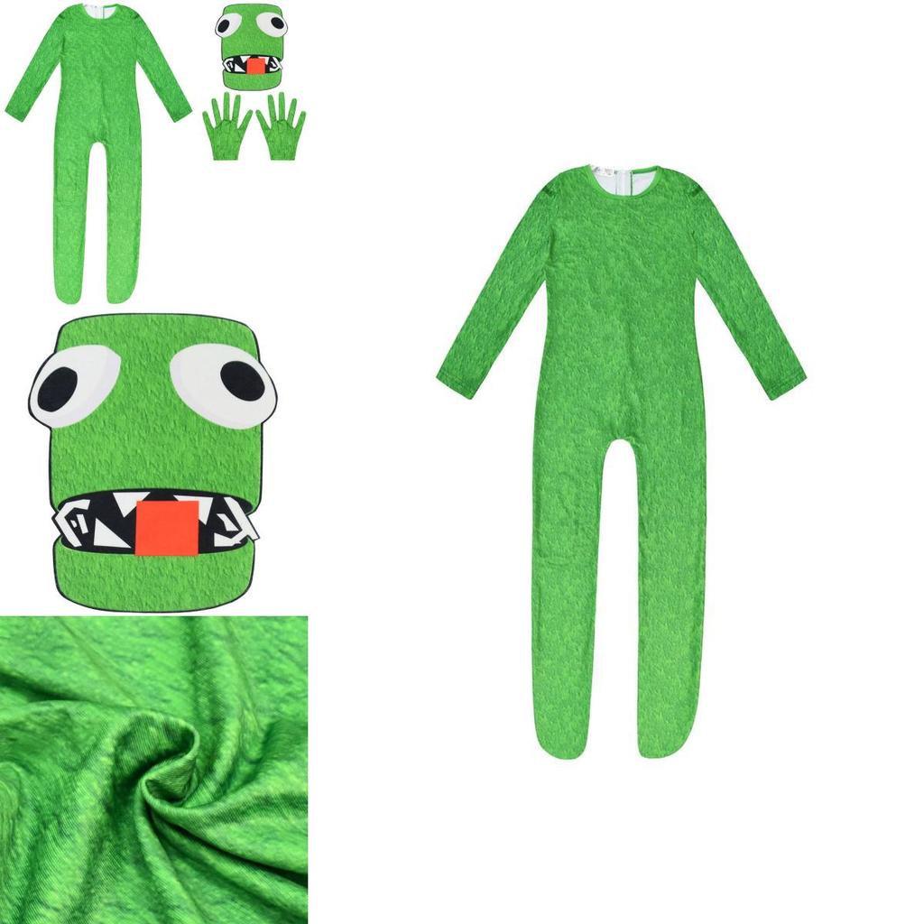 Roblox Rainbow Friends Grün Cosplay Kostüm Für Kinder Und Erwachsene