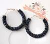 Crystal Hoop Earrings For Women C-shaped Punk Brincos Fashion Jewelry Bijoux Geometric Circle Loop Earring pendientes mujer