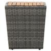 Side Table Gray 41.5*41.5*43 Cm Poly Rattan & Solid Wood