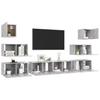 Vidaxl 8-Cz. TV Cabinet Set, Concrete Grey, Wood-Based Material
