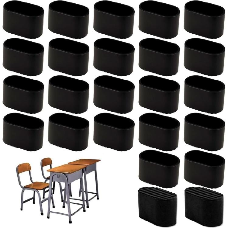 24lots Rubber Furniture Leg Cover Antislip Universals Chair Leg Protectors for Homes Office Library Use