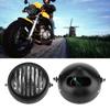   Motorcycle Retro Black   Grill Cover Hdlamp Front Hdlight Yellow Lens