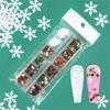 Holographic Laser Nail Decoration 12 Grids Plum Christmas Series Butterfly Nail Glitter Sequins