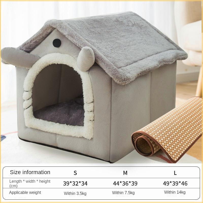 Casă pentru câini detașabilă și lavabilă cu două suprafețe Litier universal pentru pisici Cort de toamnă și iarnă Pat pentru câini Casă pentru pisici pentru animale de companie Casă pentru câini