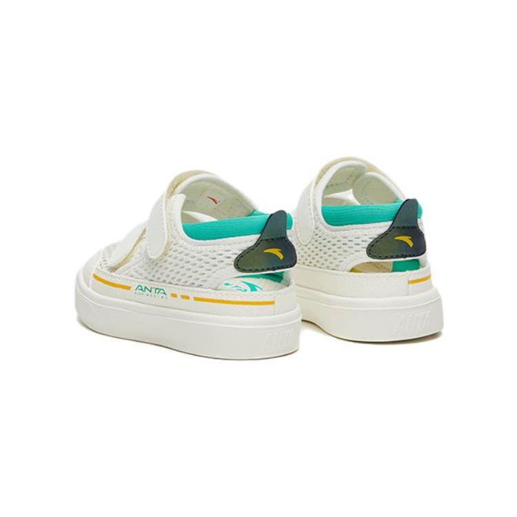Anta Kids Trendy Breathable Low-Top Sports Sandals Baby Sandals White Yellow Green A312320086-2