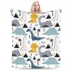 Dinosaurier Cartoon Süß Decken Fleece Winter Atmungsaktiv Warm Überwurfdecken für Bett Schlafzimmer Tagesdecken