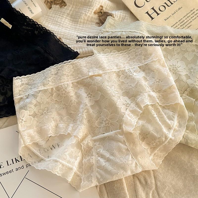 Ladies Summer Thin Sexy Lace Edge Antibacterial No Trace Breathable Briefs
