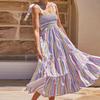 New Women's Clothing, Spring and Summer Casual Plaid Strap-on Tube Top and Big Swing Dress
