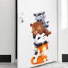 Cute Cartoon Stacked Animals Tower Wall Stickers, Self-Adhesive Decor for Kids Room Kindergarten Bedroom Entryway Decoration