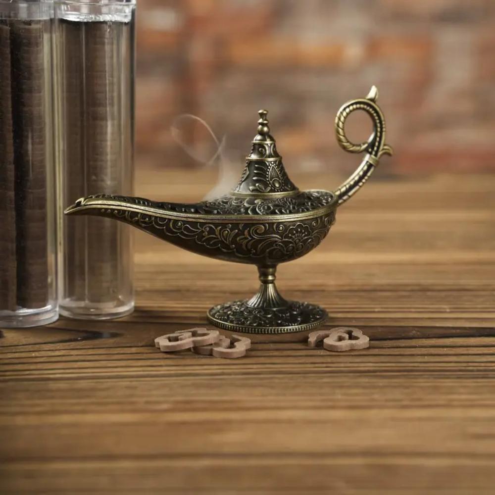 Antique Style Wishing Aladdin Lamp Air Purification Aroma Furnace  for Tabletop Ornaments