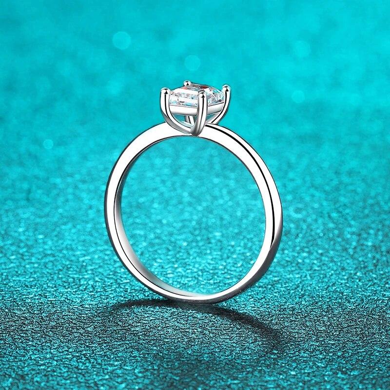 1ct Wedding Moissanite Rings for Women Sterling Silver S925 Jewelry Lab Diamond Luxury Promise Band