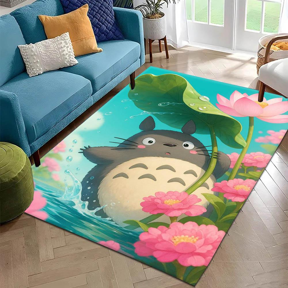 3D T-TotoroS Cartoon Anime Japan Teppich Teppich für Kunst Wohnzimmer Dekor Sofa Zuhause Schlafzimmer Geschenke Fans Teppichboden Rutschfeste Fußmatte