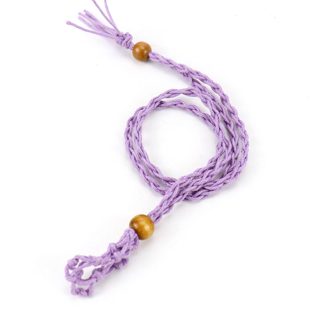 Natural Stone Mesh Pocket Woven Necklace Pendant Adjustable Telescopic Mesh Pocket Hand Woven Mesh Support N664