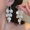 French Floral Pearl Tassel Earrings: Vacation Style, Sweet Temperament, High-End Luxury Jewelry for Women