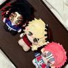 Süßes Dämonentöter Obere Mond Plüsch Schlüsselanhänger Set 10cm Kokushibo Douma Akaza Maskottchen Puppen Weiche Anime Bösewicht Kuscheltier Anhänger für Fans Tasche Dekoration Geschenk