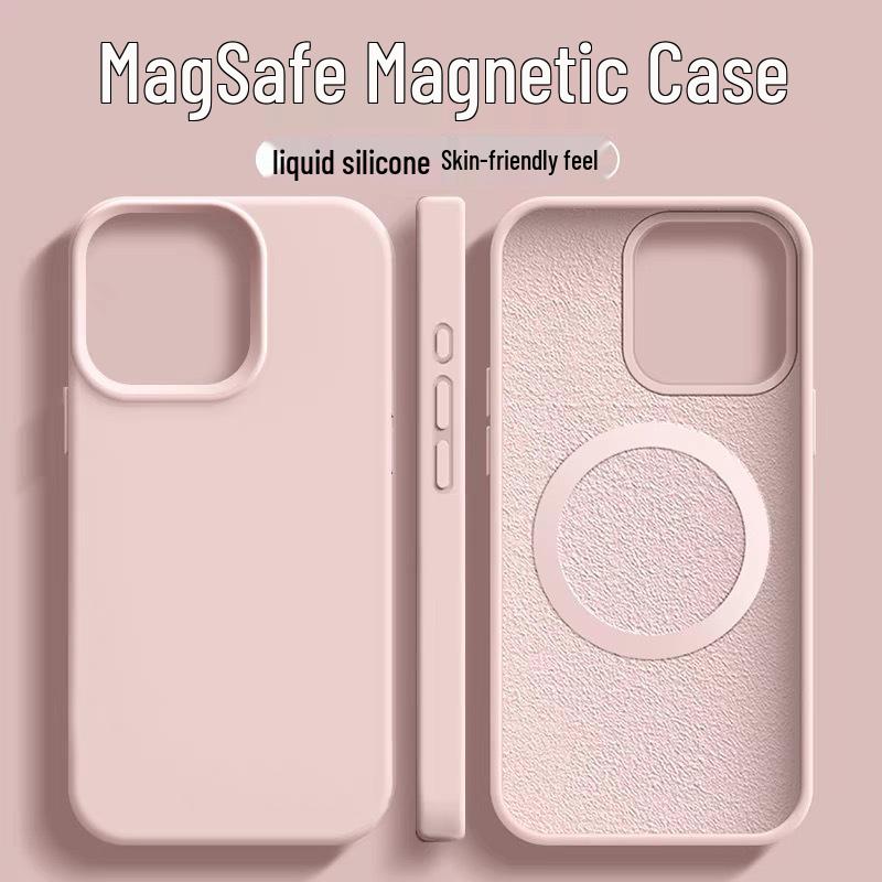 Kryt z tekutého silikonu pro iPhone 17 Pro Max s velkým otvorem a neviditelným magnetickým nabíjením - Kompatibilní s Apple 16, Odolný proti pádu, Nový.
