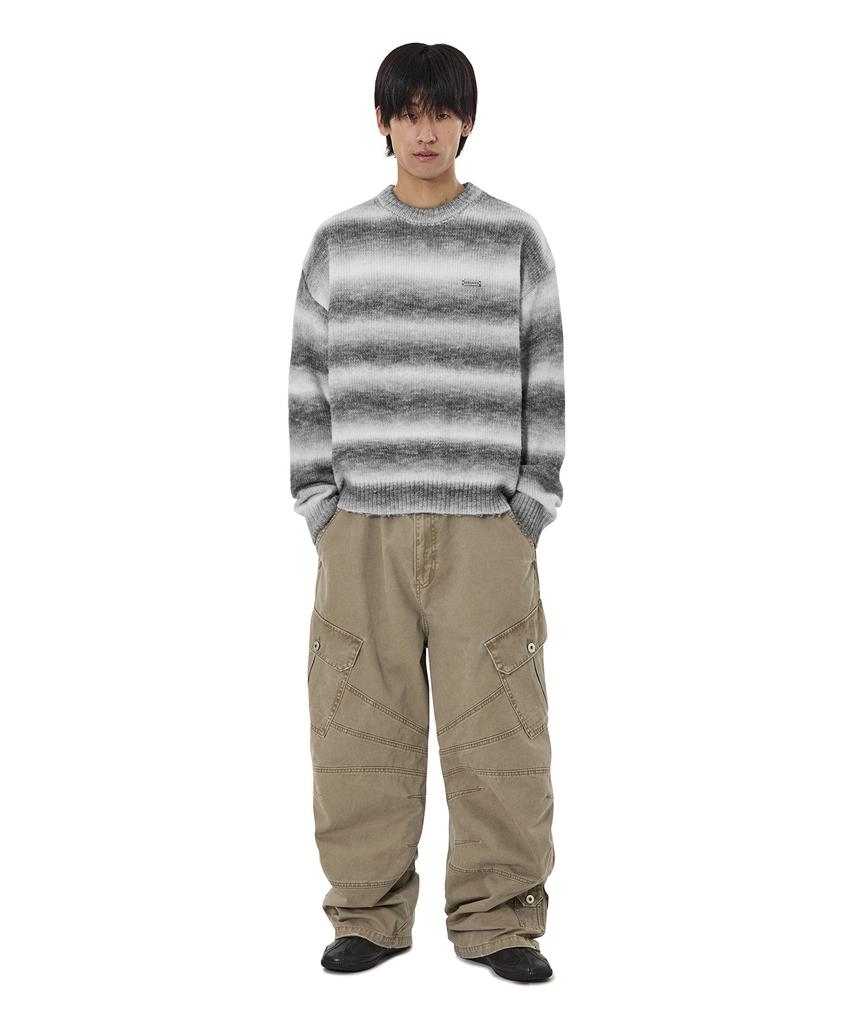 Opeunyadeu(Owai) Hairy Gradient Striped Knit - Black