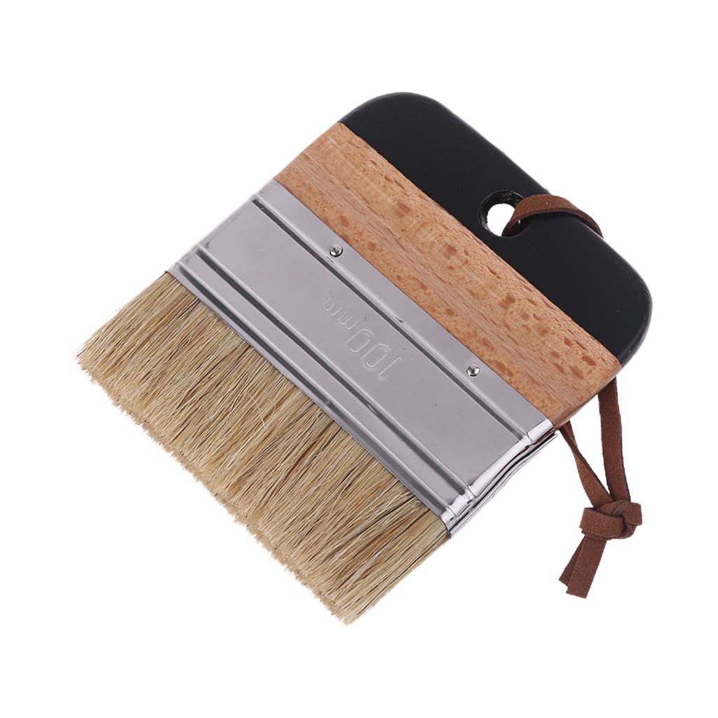 Natural Bristle Brush Wide Flat Chalk and Wax Paint Brush DIY Painting and Waxing Tool for Home Decor, Wood Projects
