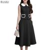 ZANZEA Women Sleeveless Vest Tops and Skirts Casual Two Piece Suit Sets