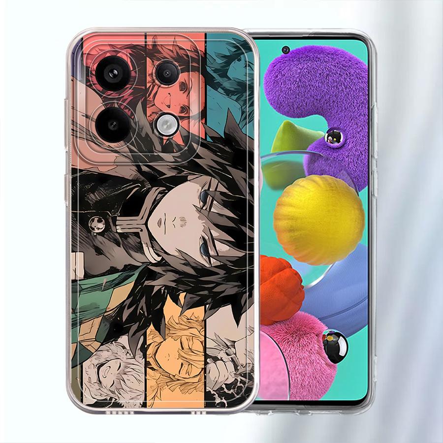 

Чехол для Xiaomi Redmi Note 14 Pro Plus 12S 13C A4 Note 13 11S 10S 14C 11 12 9 10 Мягкая накладка на телефон D-Demon S-Slayer Аниме Redmi Note 9 Pro