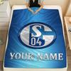 1 Stück Individueller Name FC Schalke 04 Gemustert Flanelldecke Geeignet für Alle Jahreszeiten für Heimdekoration Wärme und Komfort Geschenke Feiertagsgeschenk_xia