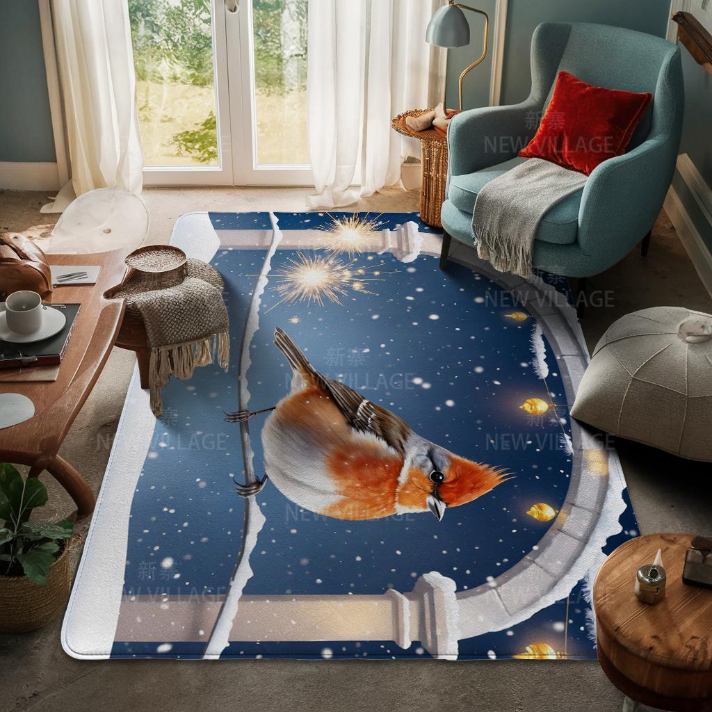 House Entrance Carpet Home Door Mat Living Room Bath Foot Bathroom Non-slip Water Absorption Rugs Bath Merry Christmas Winter