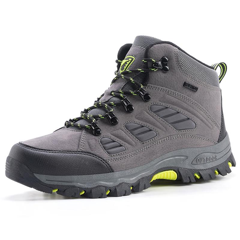 Non Slip Wear Resistant High Top Men Hiking Shoes Outdoor Platform Travel Walking Shoes