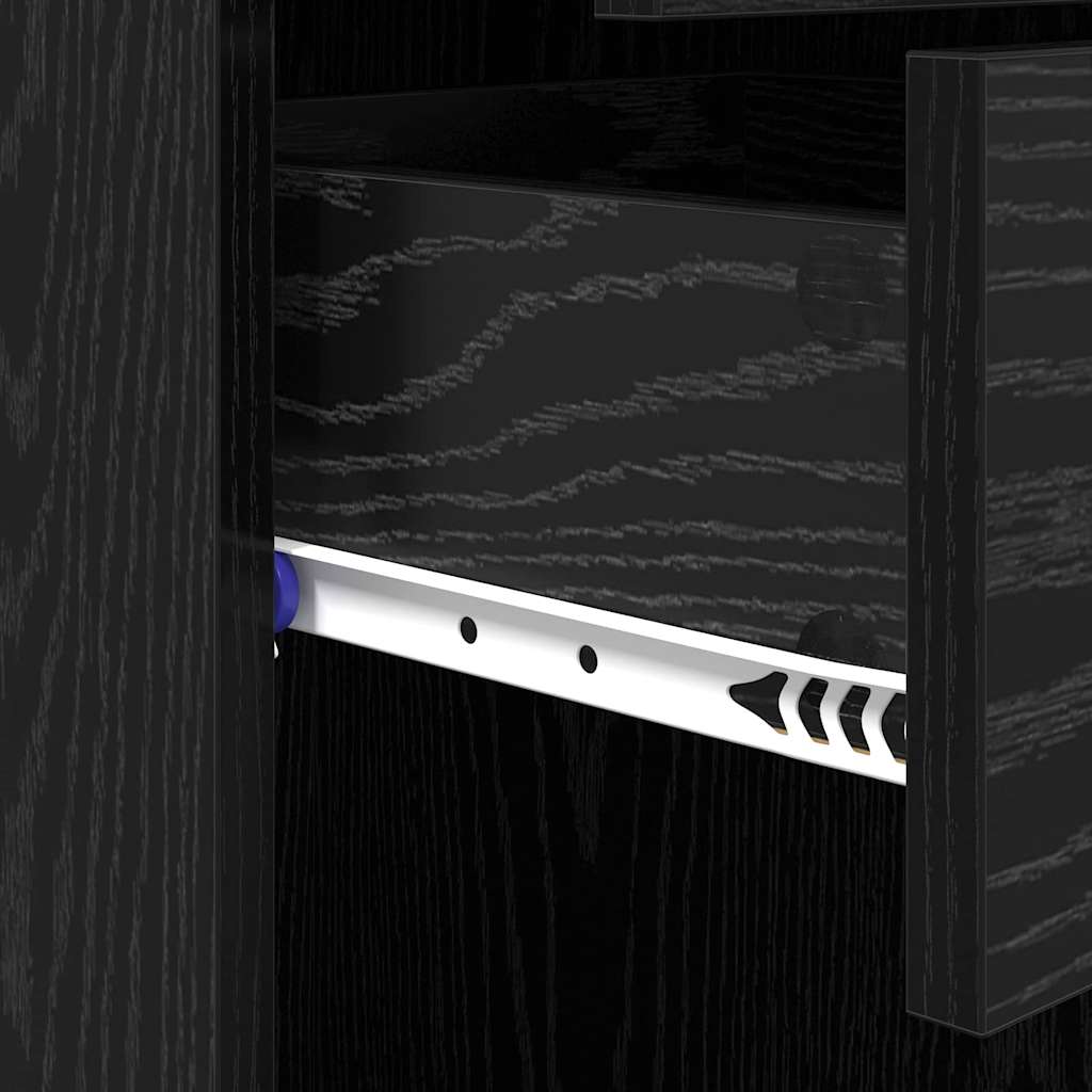 Highboard in Black Oak Look 40 x 42.5 x 185 cm Particleboard