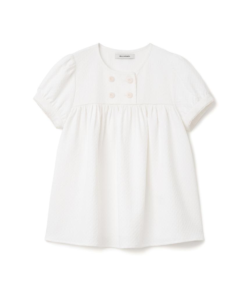 MILLO WOMEN Textured Puff Blouse [White]