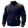 Men's Colorblock Half Zip Stand Collar Sweatshirt Men's Sports Large Size Casual Stand Collar Sweatshirt