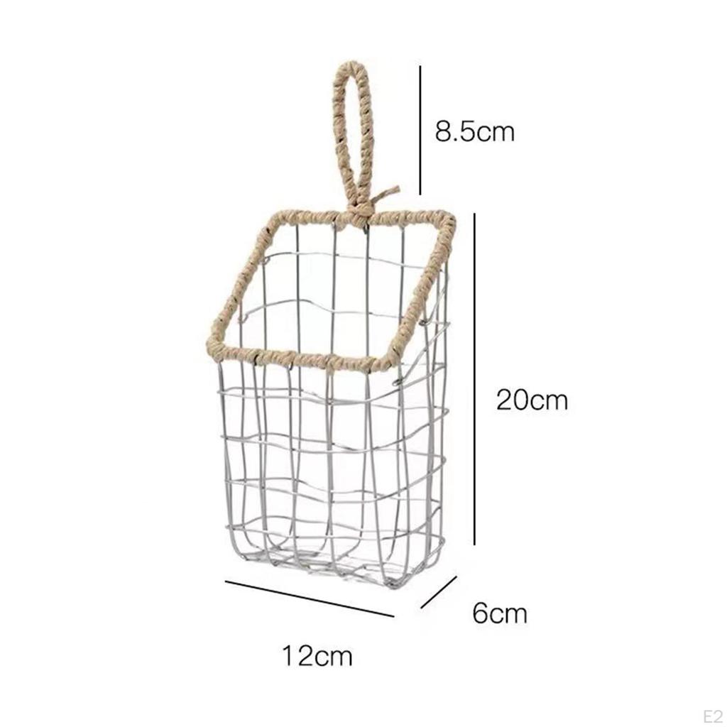 Hanging Storage Basket Rack Decors with Hook Shelf Holder for Dormitory