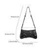 PU Leather Shoulder Bag Sweet Bows Armpit Bag Small Crossbody Bag Versatile Handbag Underarm Bag for Women Girls  Silver