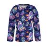 Women's Halloween Print Long Sleeve Knit Cardigan Button Front Sweater Coat Lightweight Casual Outerwear for Fall and Winter