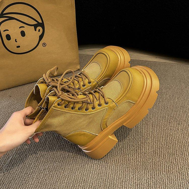 Fashion 2024 Hot Sales Vintage High Top Thick Heel Boots for Women Autumn and Winter New Trend Fashion Mix Mid-heel Ankle Boots