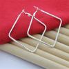 925 Sterling Silver Earrings Wave Pattern Square Fashion Simple Earrings For Women Wedding Jewelry Gifts