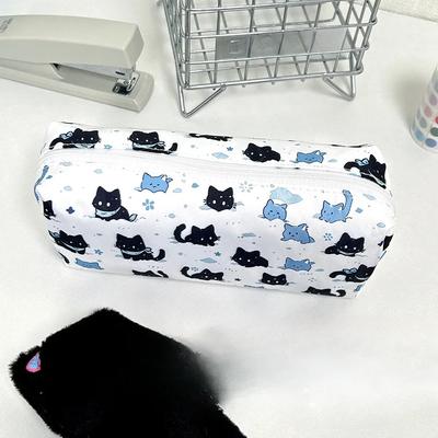 Cartoon Snow Cat Printing Pencil Bag Ins High Value Large Capacity Student Stationery Storage Pencil Bag Back To School