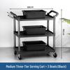 3-Tier Stainless Steel & Plastic Serving Cart