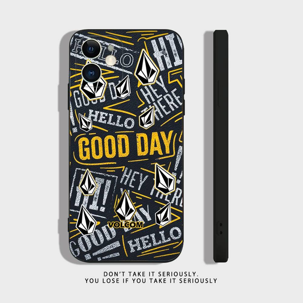 Luxury V-Volcom skateboard Phone Case For iPhone 17 16,15,14,13,12,11,Pro,XS,Max,XR,Plus,Mini Soft Silicone Black Shockproof