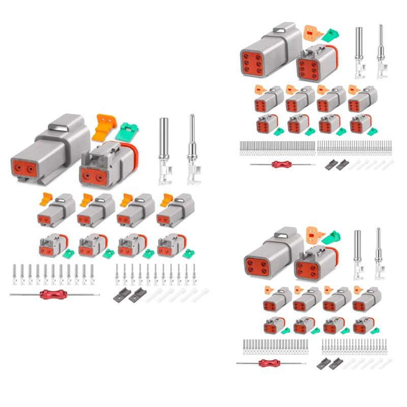 A96I-5 Set DT Connector Kit, Waterproof DT Connector, Size 16 Stamped Contacts, Seal Plugs For Car, Truck, Motorcycle