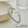 GEMCHIC Women's Gold and Silver Plated Stainless Steel Beaded Bracelet Geometric Twist Design