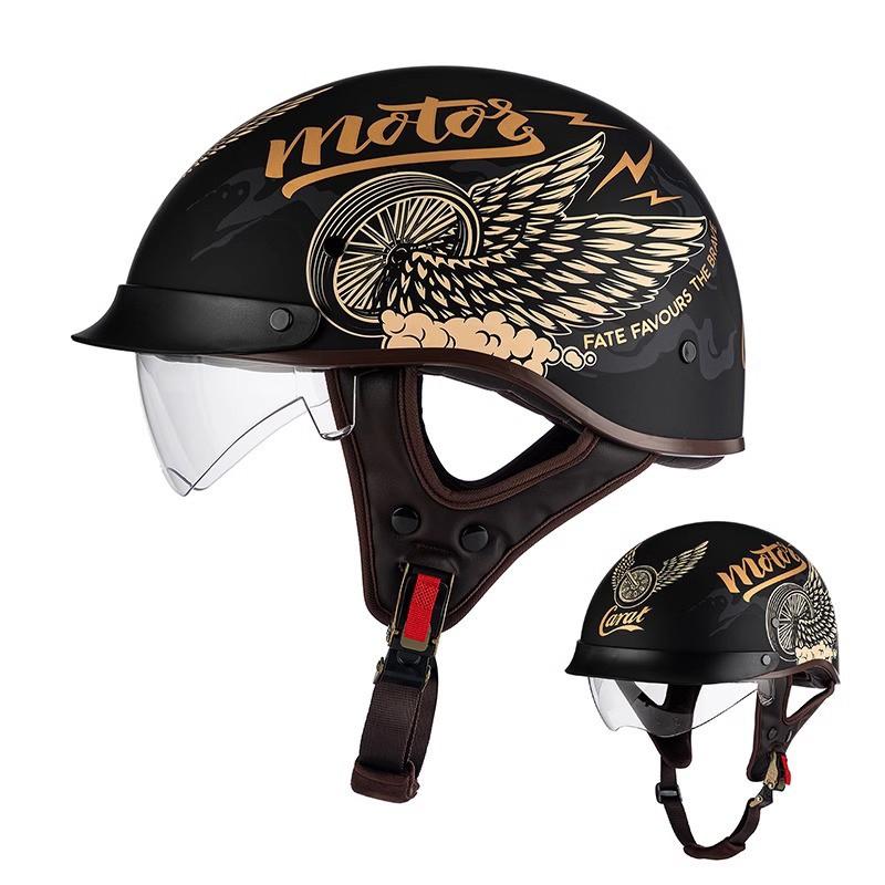 Vintage Harley Style Half Face Helmet 3C Certified Men Women Commuter Motorcycle