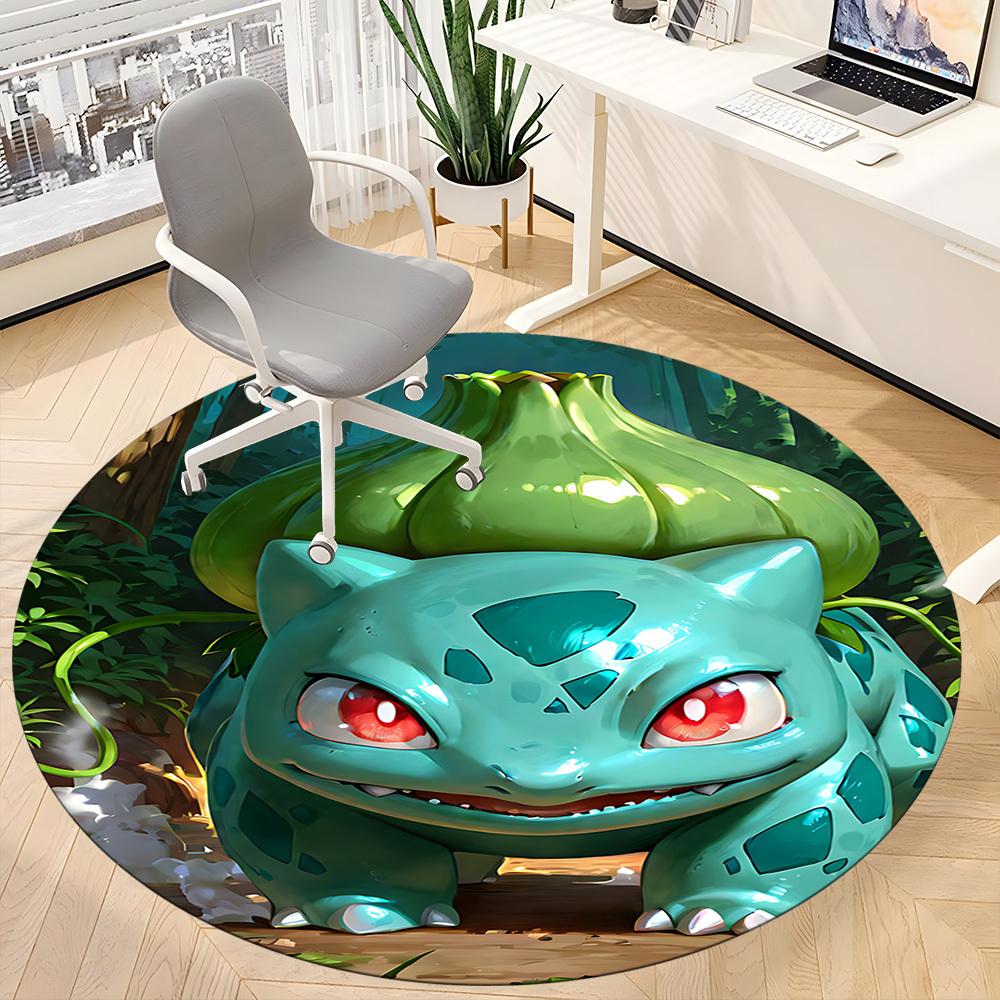 1pc Bulbasaur, Pokémon Chair Carpet for Office, Indoor Non-Slip Polyester Fiber Carpet,  Machine Washable, Durable Construction yy251205163
