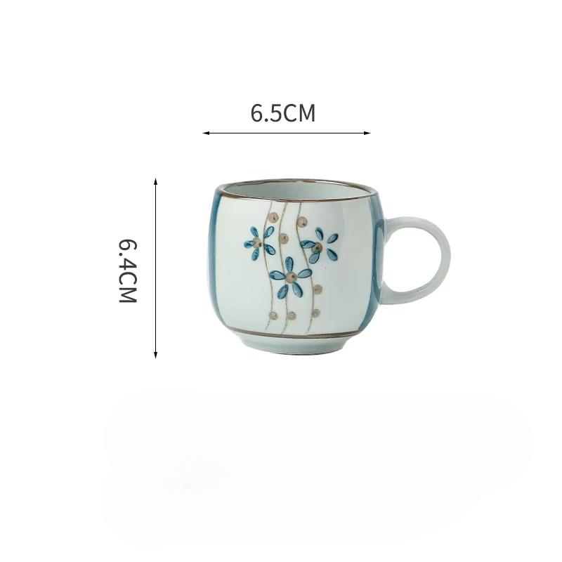 Japoński Ręcznie Malowany Ceramiczny Kubek z Uszkami Kreatywny Mały Kubek do Herbaty Kubek do Herbaty Wykwintny Mały Kubek do Kawy