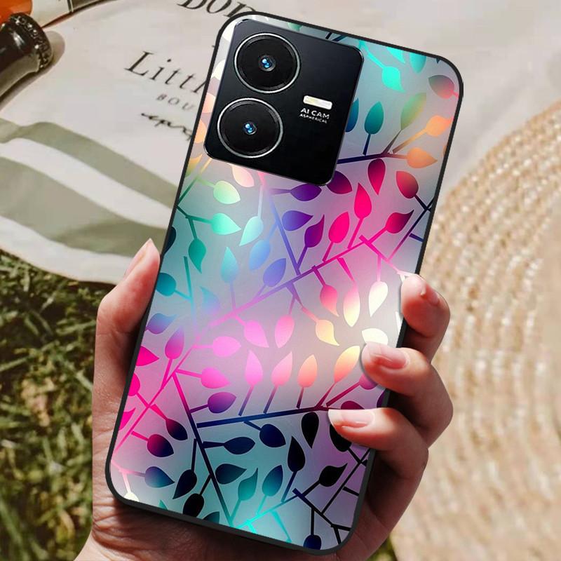 Für Vivo Y22 Hülle Weiches Silikon Stoßfeste Handyhülle für Vivo Y22 Y22s Y 22 s Hüllen Y 22 2022 Schwarzer Bumper Schutzhüllen