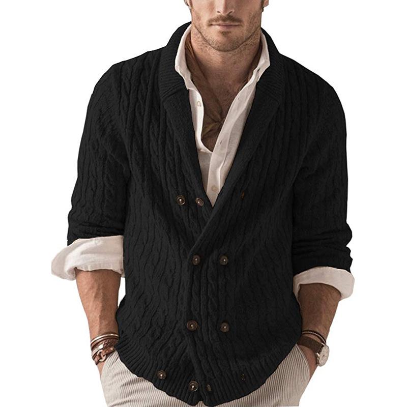 

2025 Winter Solid Color Collared Long Sleeve Sweater Jacket S