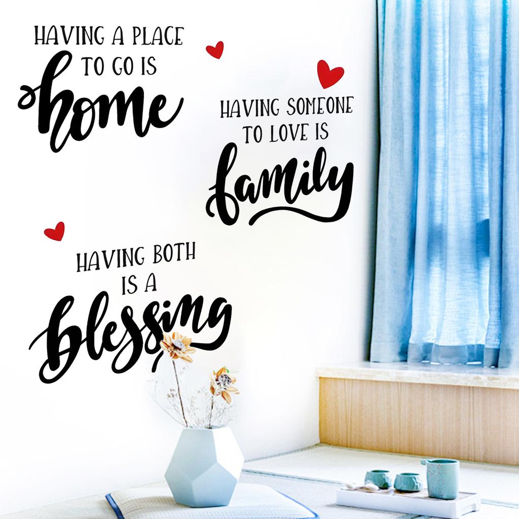 Family Warm Theme Bedroom Living Room Entrance Stickers