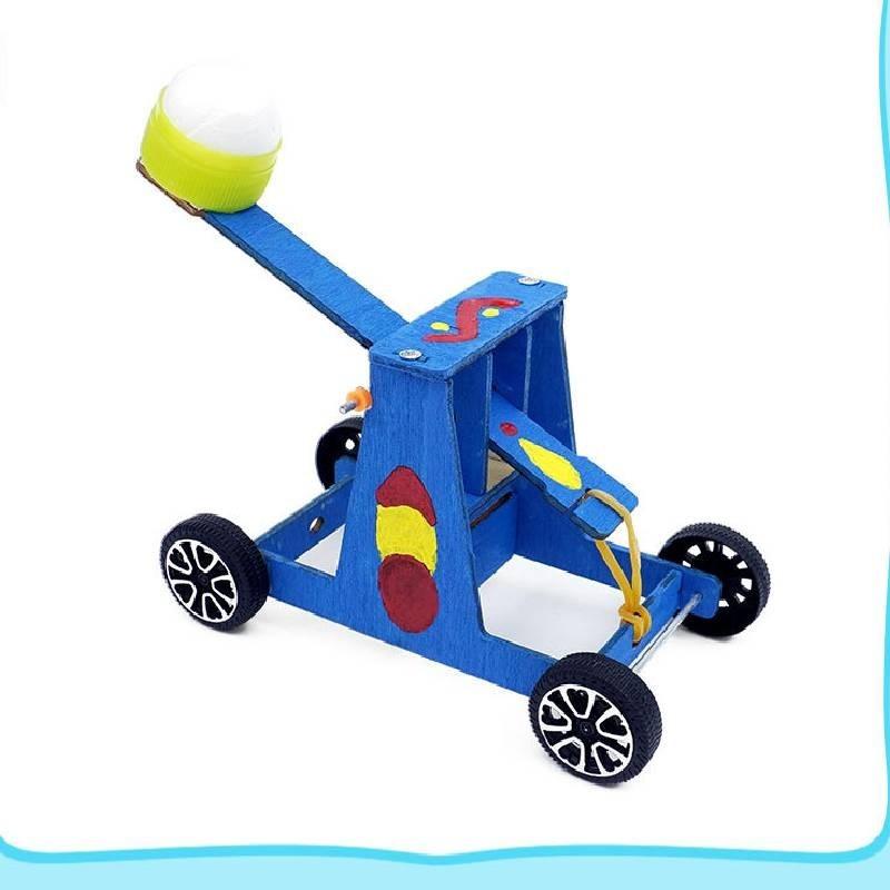 Katapult aus Holz zum Selberbauen – Wissenschaftliches Experimentiermodell – Spielzeug für Kindergartenkinder – Pädagogisches, handgefertigtes Bastelprojekt