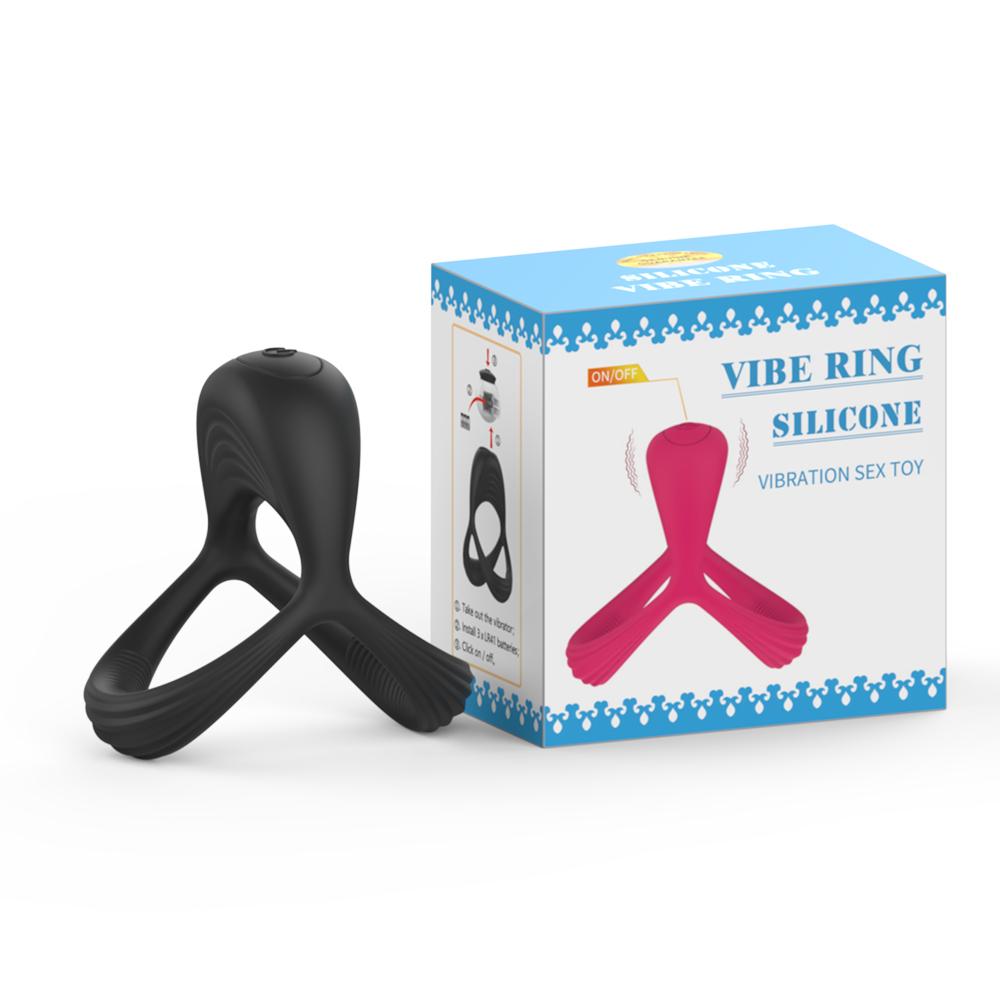 Vibrating Cock Ring Male Vibrator Penis Ring Delay Ejaculation Cockring Perineum Stimulator Sex Toys for Men Adult Goods 18+