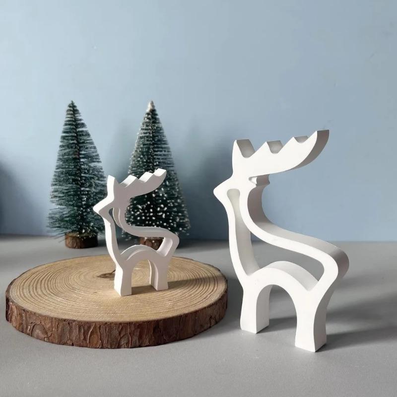 Elk Silicone Candle Mold DIY Xmas Deer Ornaments Making Soap Plaster Resin Casting Molds Home Decor Craft Gifts