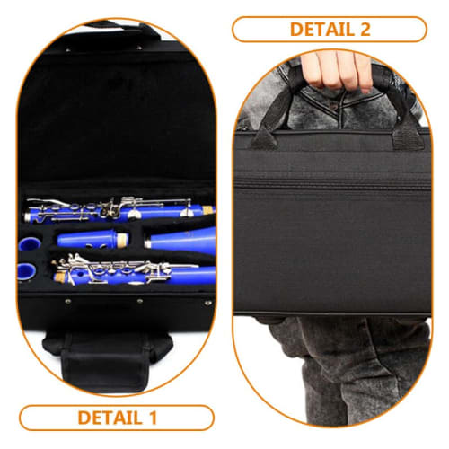 Ibasenice Clarinet Case, Storage, Black, Musical Instrument Bag, Shoulder Bag, Lightweight, Compact